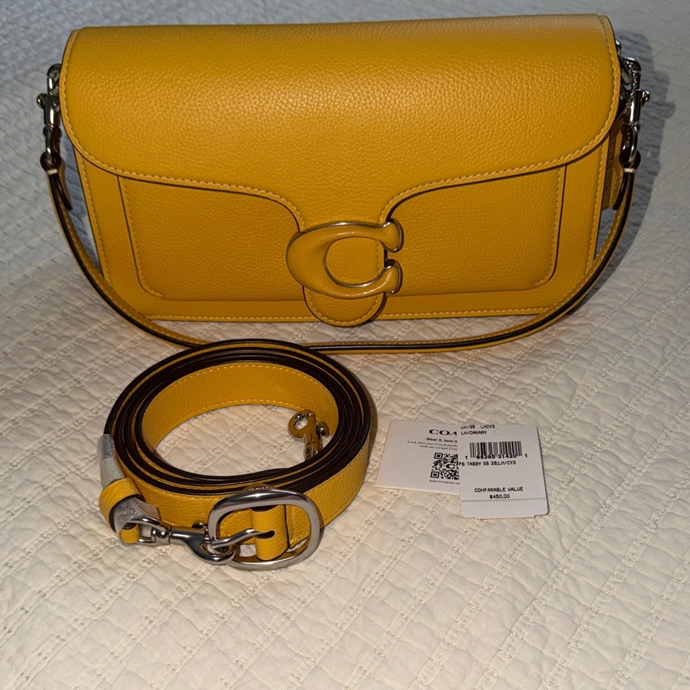 Coach Tabby Pebbled Leather Shoulder Bag with Removable Strap - Picture 2 of 11